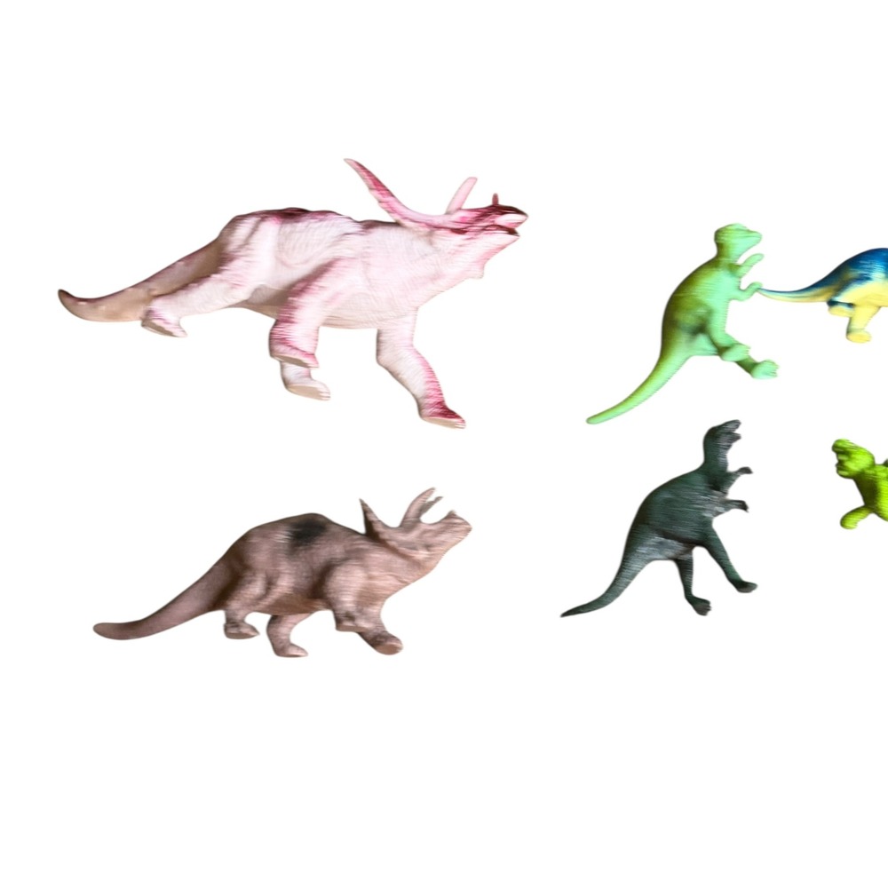Vintage Style Plastic Dinosaur Toy Figure Lot Mixed Species Multi Color 8pc - Picture 8 of 9